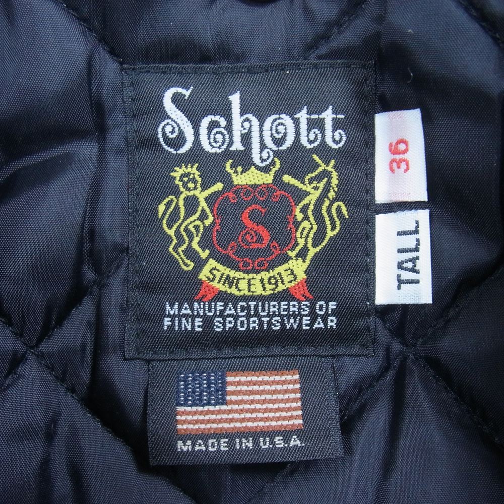 schott ショット 613UST ONESTAR TALL ワンスター トール ホースハイド ダブルライダース ジャケット ブラック系 36【美品】【中古】