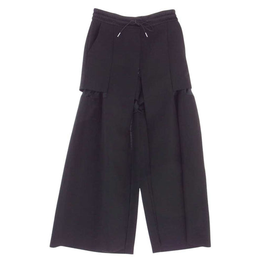 Sacai サカイ 22AW 22-06318 Suiting Mix Pants ドッキング レイヤード ウール ハーフパンツ ショーツ スカート ブラック系 2【極上美品】【中古】