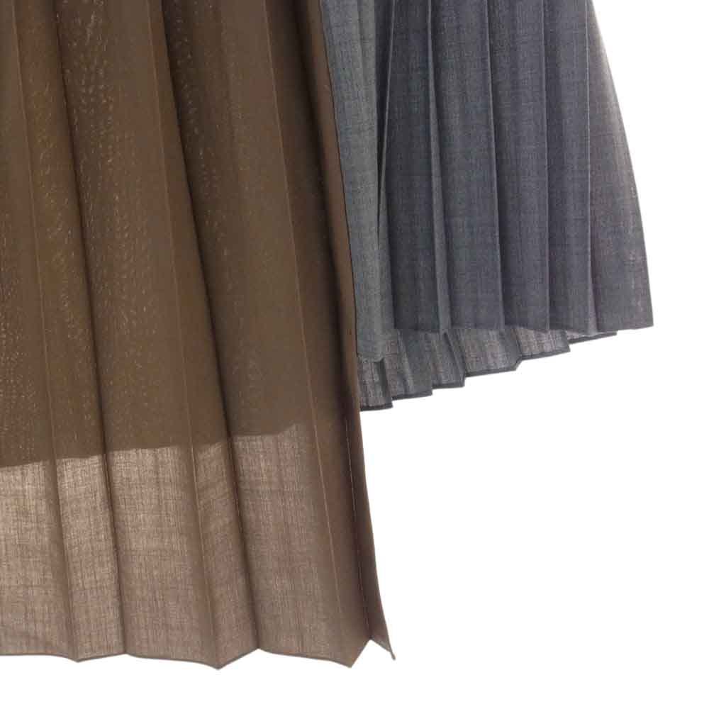 Sacai サカイ 22AW 22-06178 Siuting Skirt スーチング 切替 プリーツ スカート グレー系 ブラウン系 2【中古】