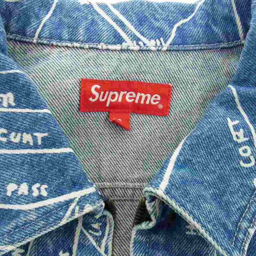 Supreme シュプリーム 19SS Gonz Map Work Jacket ゴンズ マップ ワーク フルジップ デニム ジャケット インディゴブルー系 S【中古】