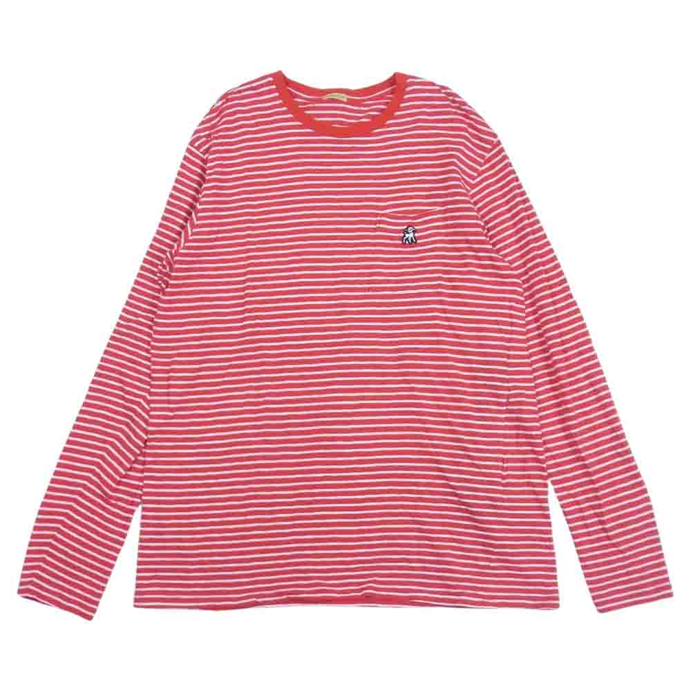 UNDERCOVER アンダーカバー USZ4802 BORDER L/S TEE パッチ付き ボーダー 長袖 Tシャツ レッド系 2【中古】