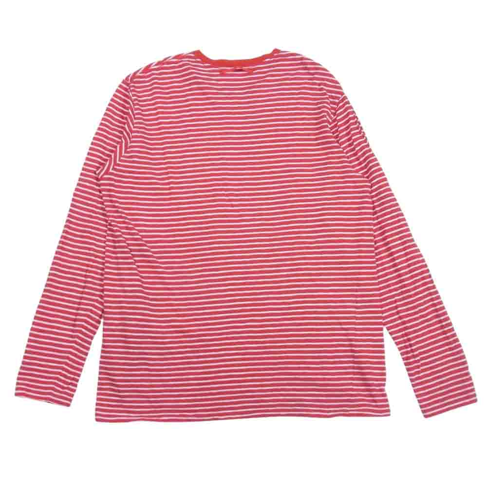 UNDERCOVER アンダーカバー USZ4802 BORDER L/S TEE パッチ付き ボーダー 長袖 Tシャツ レッド系 2【中古】