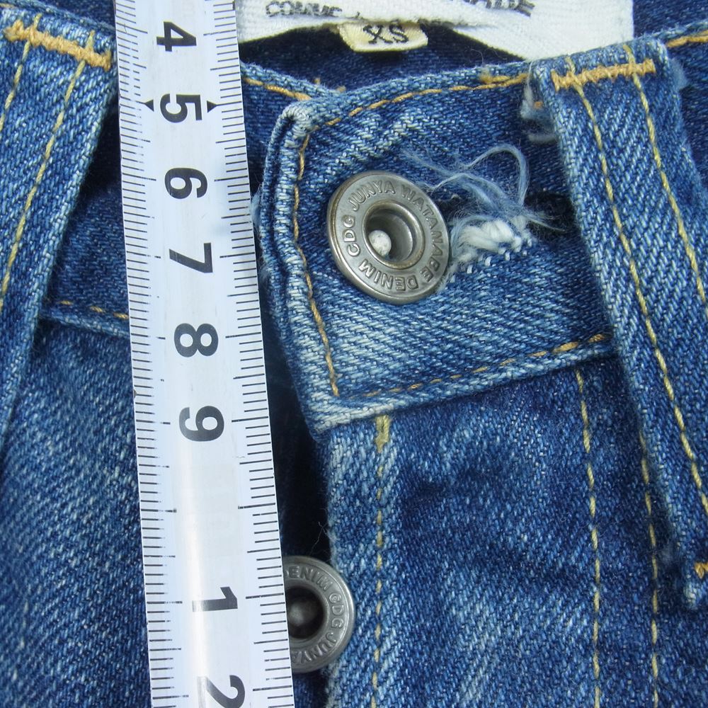JUNYA WATANABE COMME des GARCONS ジュンヤワタナベコムデギャルソン AD2008 JZ-P207 インディゴ ボタンフライ 5ポケット ストレート デニム パンツ インディゴブルー系 XS【中古】