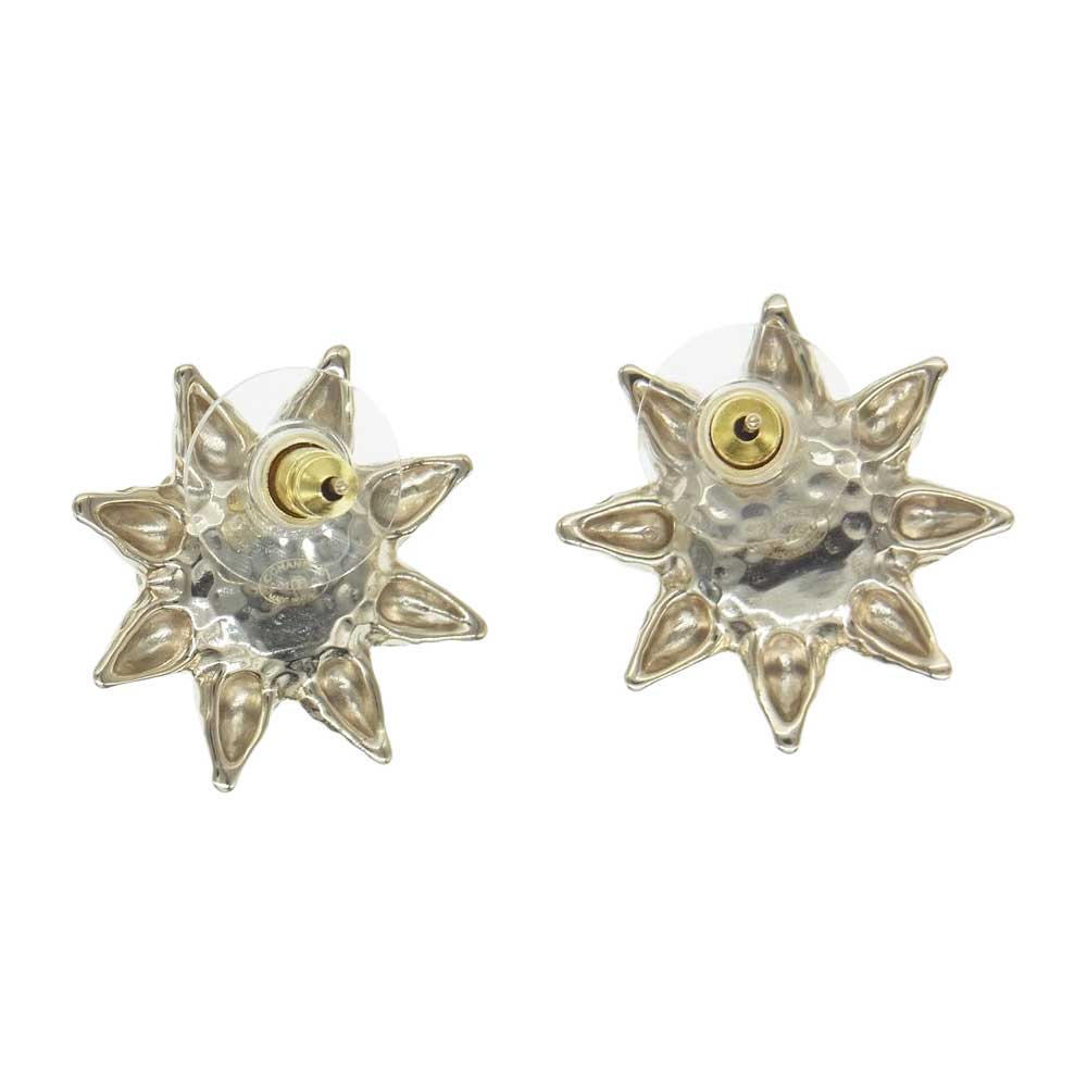 CHANEL シャネル B21C ココマーク ラインストーン ピアス ゴールド系【中古】