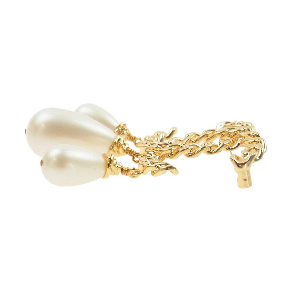 CHANEL シャネル B20K ココマーク パール ティアドロップ ブローチ  ゴールド系【中古】