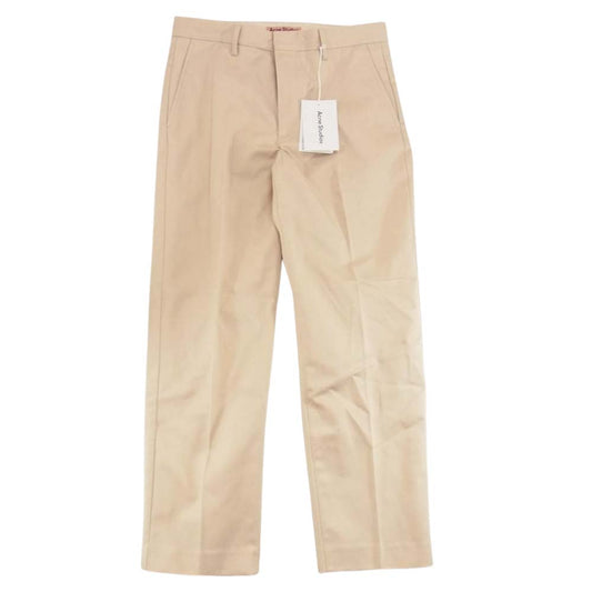 ACNE STUDIOS アクネストゥディオズ FN-MN-TROU000515 ピンクフラッグラベル ジップフライ レギュラーフィット トラウザーズ ベージュ系 48【新古品】【未使用】【中古】