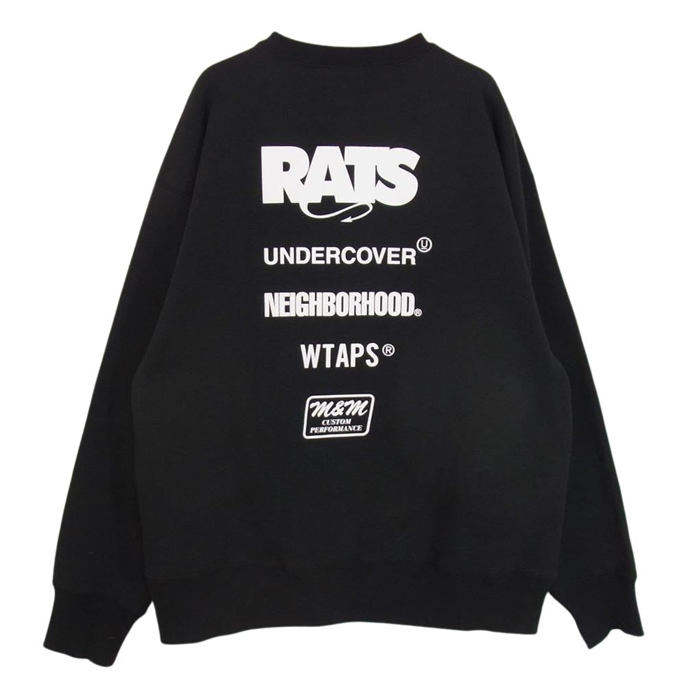 RATS ラッツ 22SS FULL BLOOD CREW NECK SWEAT WTAPS コラボ スウェット トレーナー 15周年 限定 コレクション アイテム ブラック系 XL【中古】