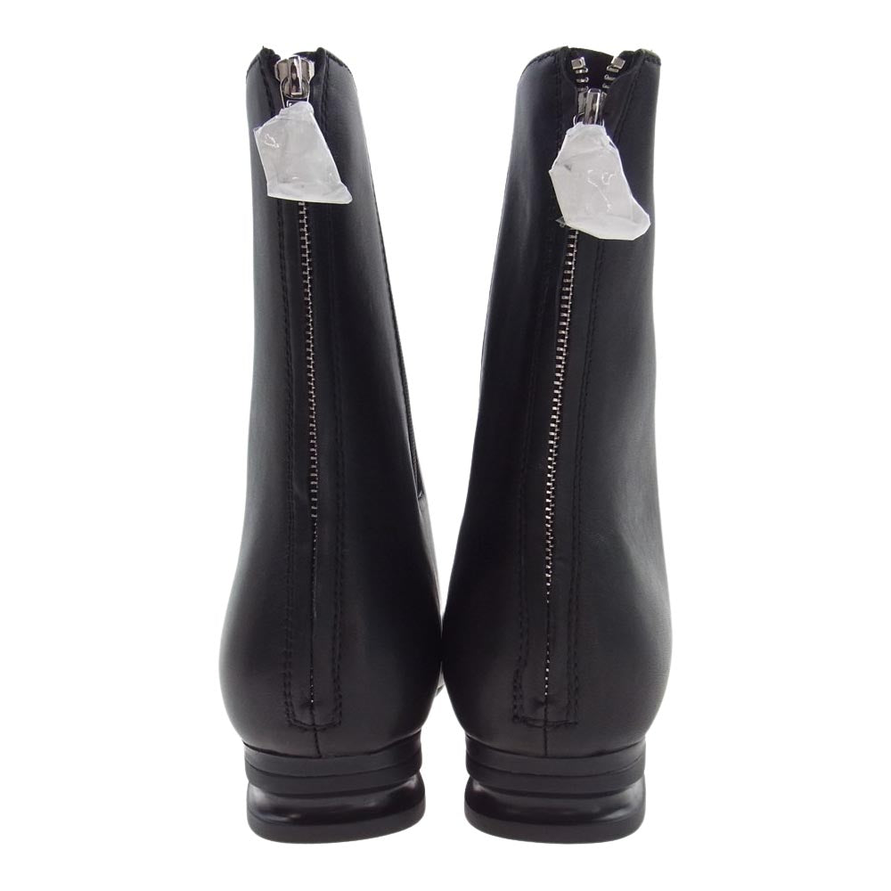RAF SIMONS ラフシモンズ HR790006L RUNNER 2001 HIGH サイドゴア バックジップ ロゴ レザー アンクルブーツ ブラック系 EU43【新古品】【未使用】【中古】