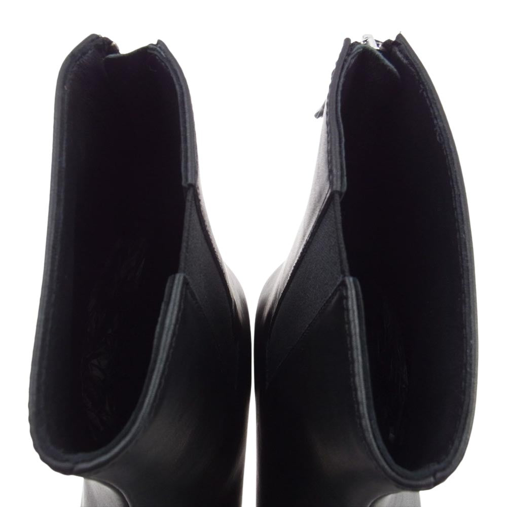 RAF SIMONS ラフシモンズ HR790006L RUNNER 2001 HIGH サイドゴア バックジップ ロゴ レザー アンクルブーツ ブラック系 EU43【新古品】【未使用】【中古】