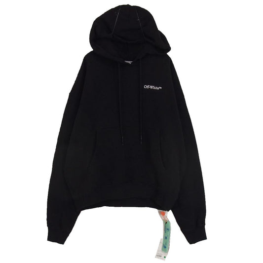 OFF-WHITE オフホワイト 22SS OMBB037S22FLE0071001 国内正規品 イーストランドタグ バックカラヴァッジオ バックプリント ロゴ プルオーバー パーカー フーディ ブラック系 XL【新古品】【未使用】【中古】