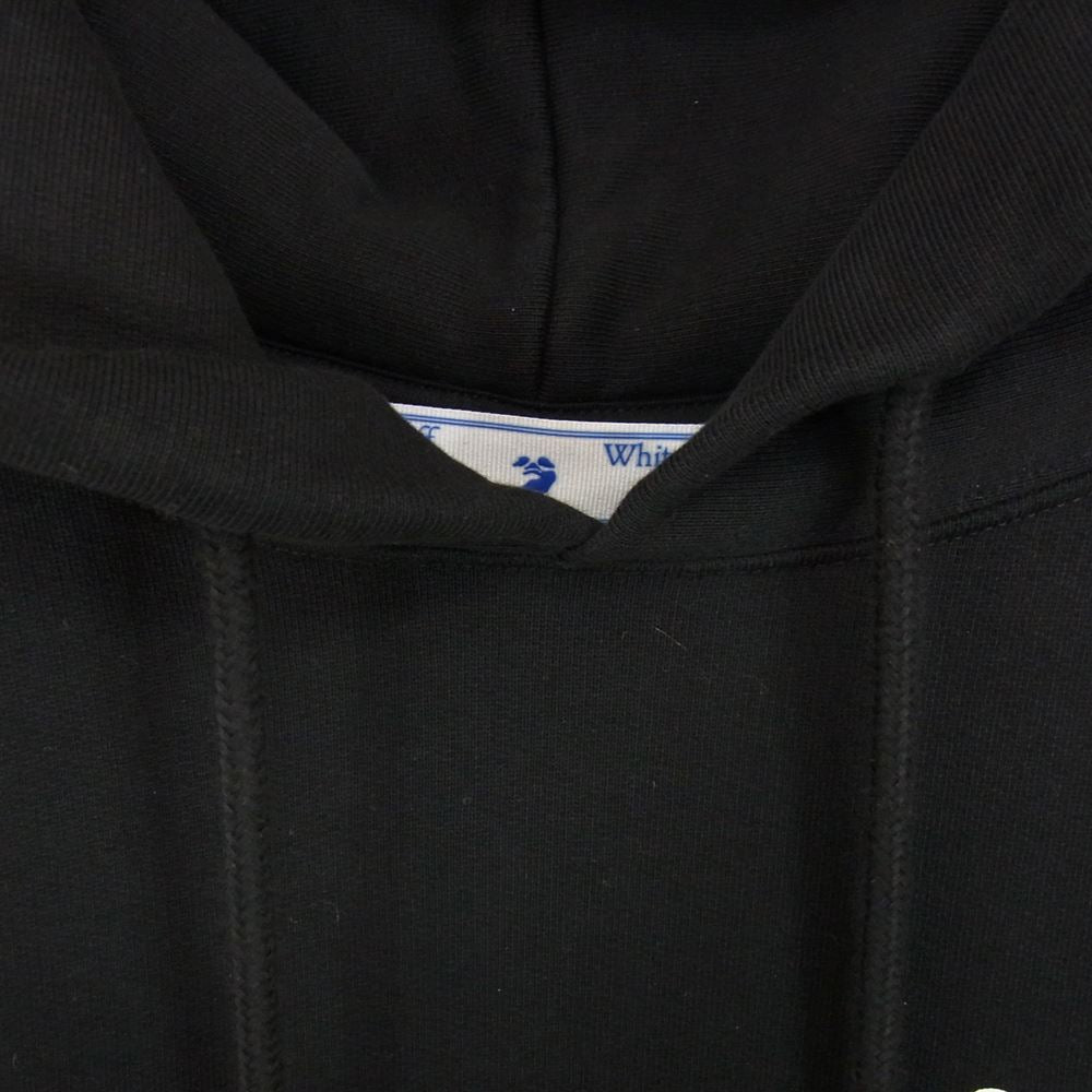 OFF-WHITE オフホワイト 22SS OMBB037S22FLE0071001 国内正規品 イーストランドタグ バックカラヴァッジオ バックプリント ロゴ プルオーバー パーカー フーディ ブラック系 XL【新古品】【未使用】【中古】