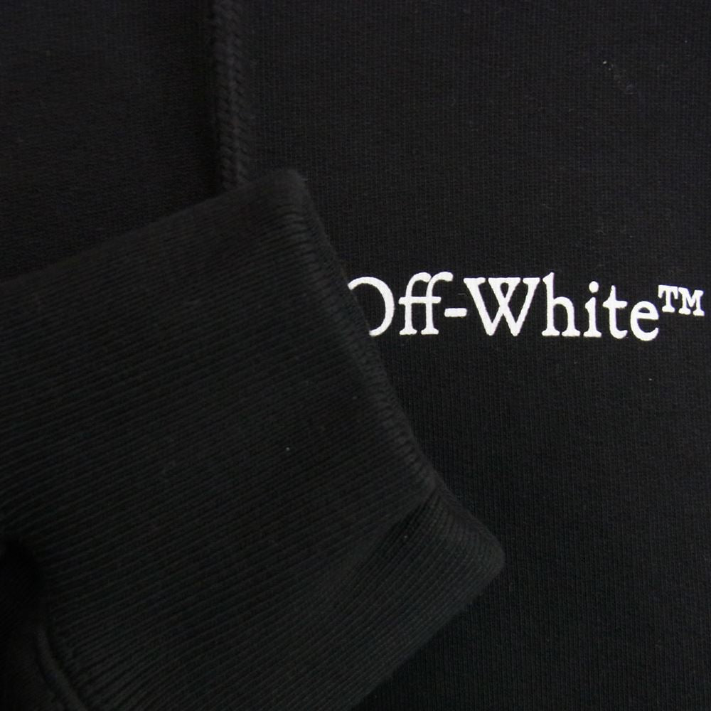 OFF-WHITE オフホワイト 22SS OMBB037S22FLE0071001 国内正規品 イーストランドタグ バックカラヴァッジオ バックプリント ロゴ プルオーバー パーカー フーディ ブラック系 XL【新古品】【未使用】【中古】
