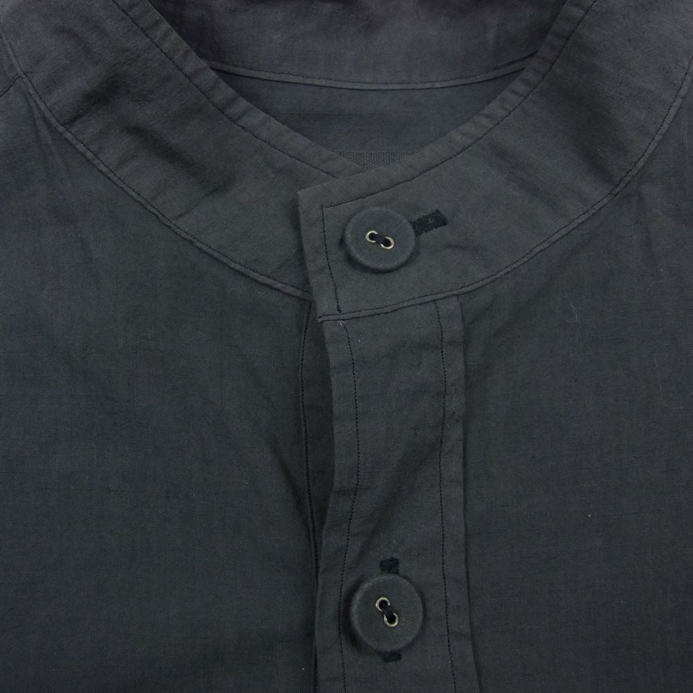 アーツアンドサイエンス バンドカラー プルオーバー 長袖 シャツ カーキ系 2【中古】