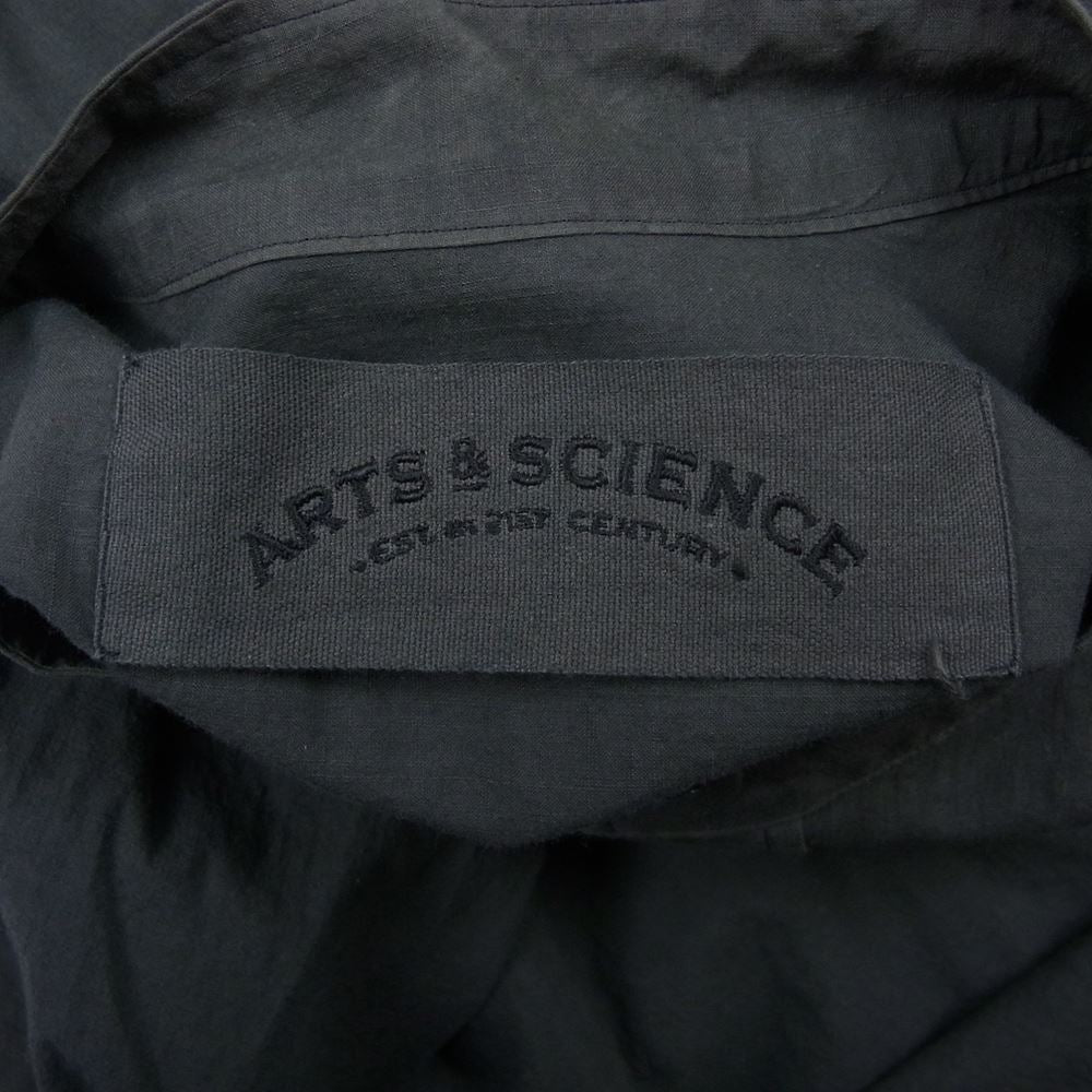 アーツアンドサイエンス バンドカラー プルオーバー 長袖 シャツ カーキ系 2【中古】