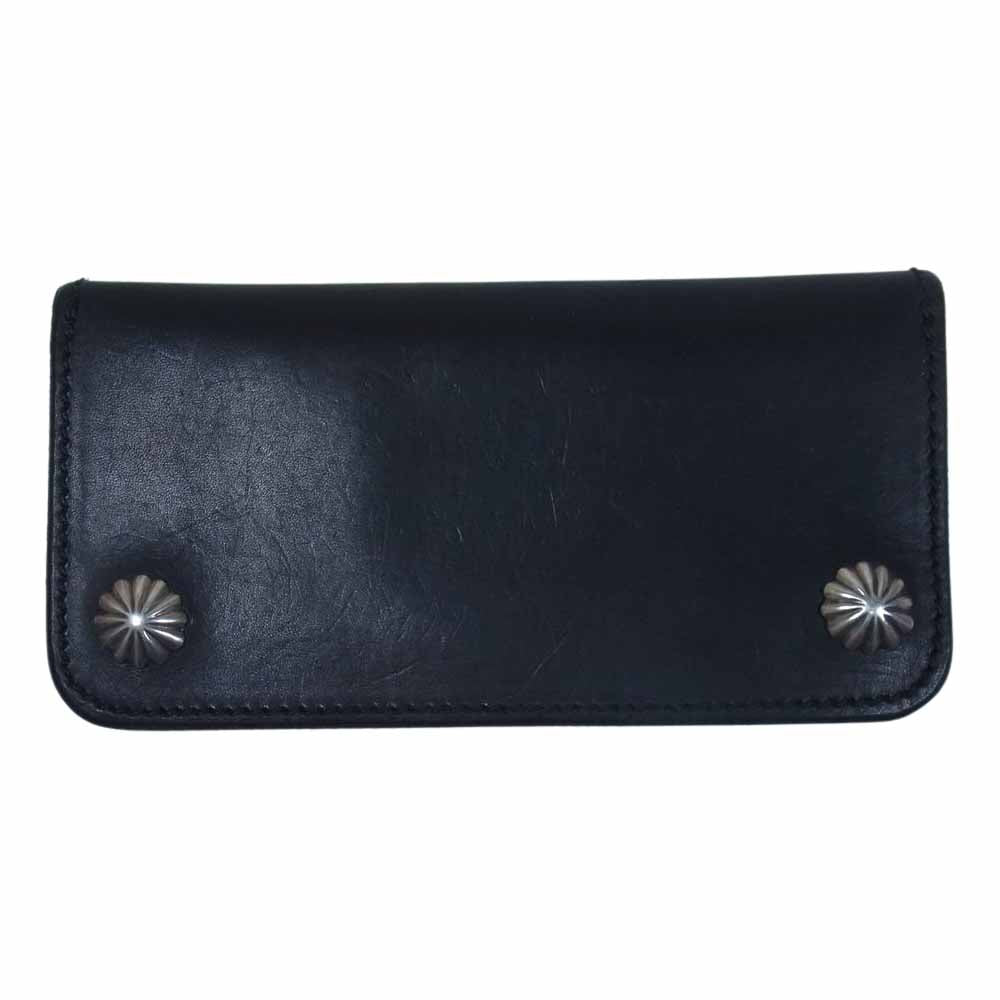 LARRY SMITH ラリースミス LT-0002-1 購入証明書付属 SHELL CONCHA WALLET シェル コンチョ レザー ロングウォレット 長財布 ブラック系【中古】