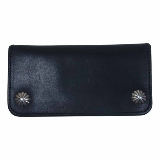 LARRY SMITH ラリースミス LT-0002-1 購入証明書付属 SHELL CONCHA WALLET シェル コンチョ レザー ロングウォレット 長財布 ブラック系【中古】