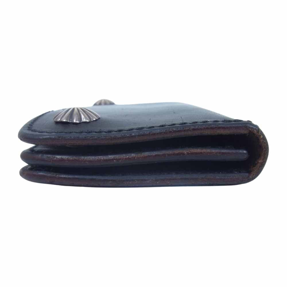 LARRY SMITH ラリースミス LT-0002-1 購入証明書付属 SHELL CONCHA WALLET シェル コンチョ レザー ロングウォレット 長財布 ブラック系【中古】