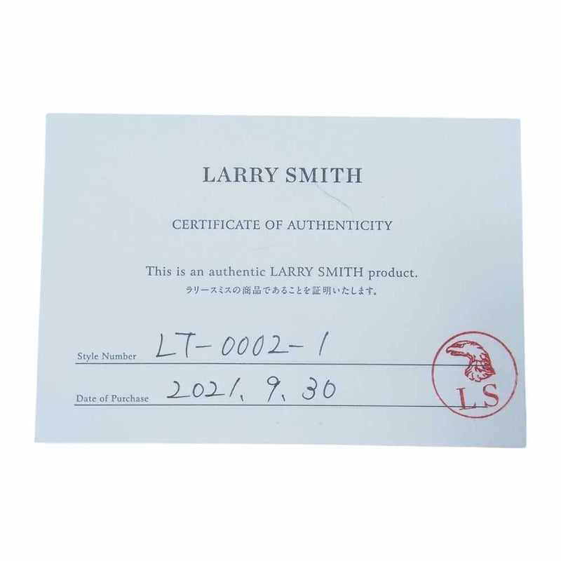 LARRY SMITH ラリースミス LT-0002-1 購入証明書付属 SHELL CONCHA WALLET シェル コンチョ レザー ロングウォレット 長財布 ブラック系【中古】