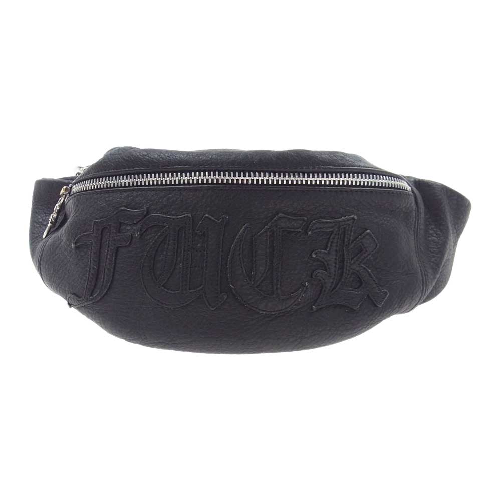 CHROME HEARTS クロムハーツ（原本無） GALFカード付属 SNAT PACK ＃3 スナットパック スモール FUCK パッチ カスタム レザー ショルダーバッグ ブラック系【中古】