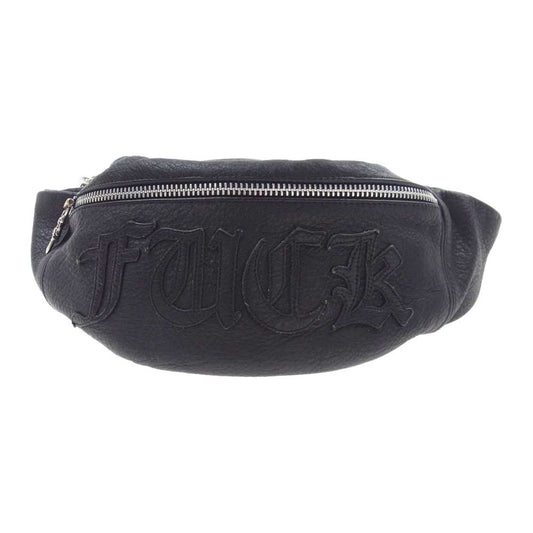CHROME HEARTS クロムハーツ（原本無） GALFカード付属 SNAT PACK ＃3 スナットパック スモール FUCK パッチ カスタム レザー ショルダーバッグ ブラック系【中古】