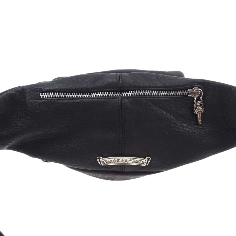 CHROME HEARTS クロムハーツ（原本無） GALFカード付属 SNAT PACK ＃3 スナットパック スモール FUCK パッチ カスタム レザー ショルダーバッグ ブラック系【中古】