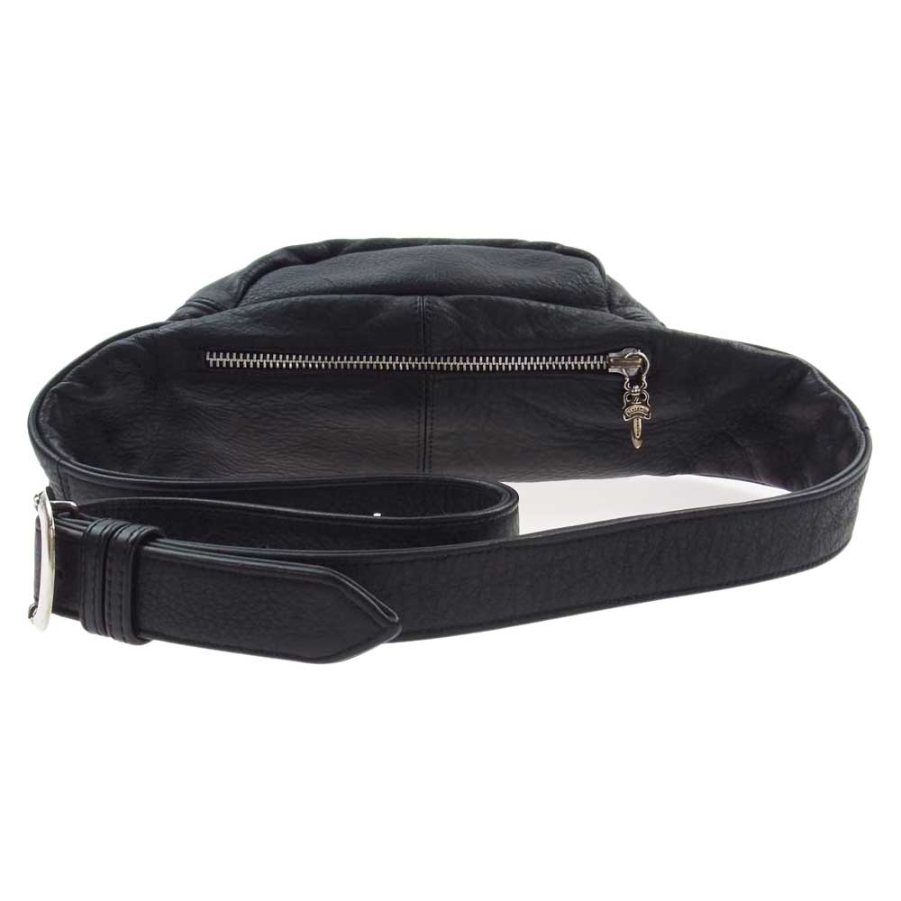 CHROME HEARTS クロムハーツ（原本無） GALFカード付属 SNAT PACK ＃3 スナットパック スモール FUCK パッチ カスタム レザー ショルダーバッグ ブラック系【中古】