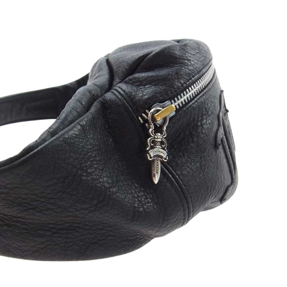 CHROME HEARTS クロムハーツ（原本無） GALFカード付属 SNAT PACK ＃3 スナットパック スモール FUCK パッチ カスタム レザー ショルダーバッグ ブラック系【中古】