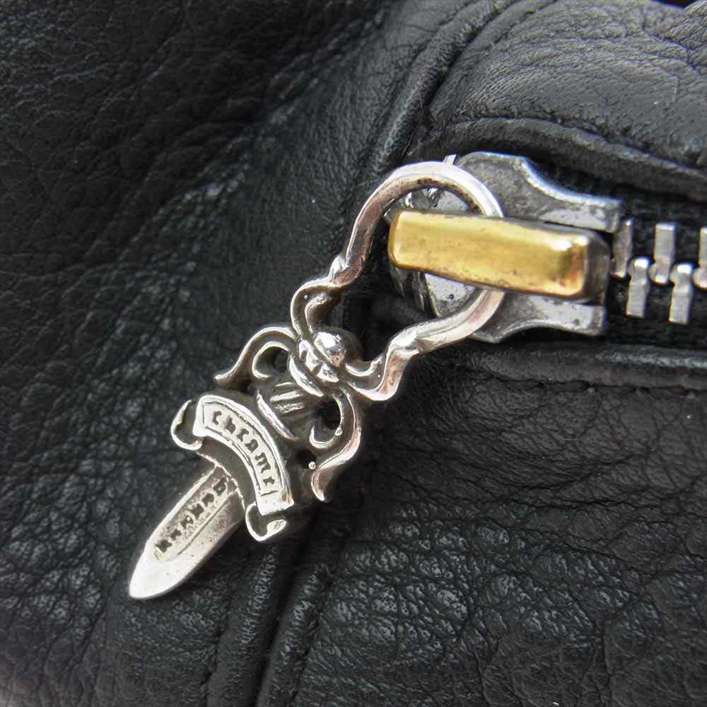 CHROME HEARTS クロムハーツ（原本無） GALFカード付属 SNAT PACK ＃3 スナットパック スモール FUCK パッチ カスタム レザー ショルダーバッグ ブラック系【中古】