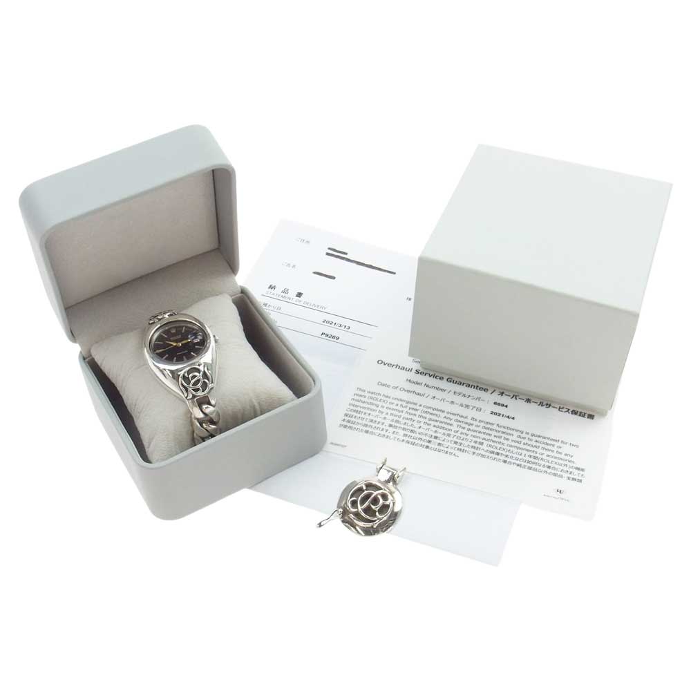 CHROME HEARTS クロムハーツ（原本無） ROLEX 6694 オイスターデイト 手巻き アンティーク オールド フローラルモチーフ クラシック リンク ウォッチケース ブレスレット【中古】