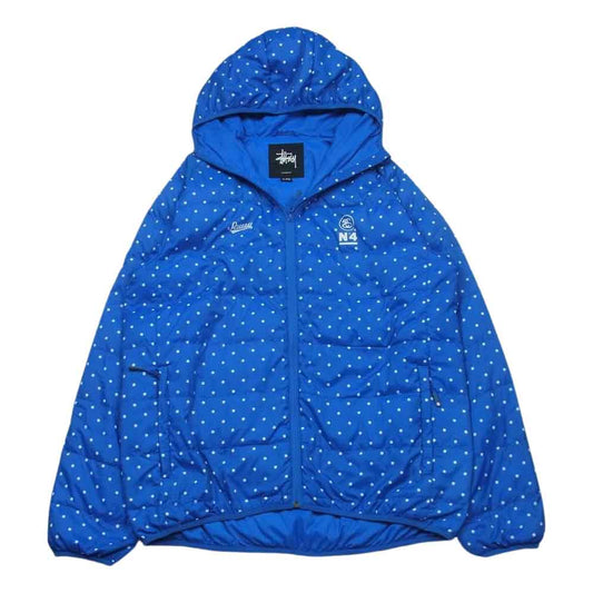 STUSSY ステューシー 13AW ドット柄 ポリエステル ダウン ジャケット 中国製 ブルー系 XL【中古】