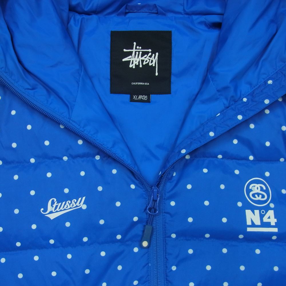 STUSSY ステューシー 13AW ドット柄 ポリエステル ダウン ジャケット 中国製 ブルー系 XL【中古】