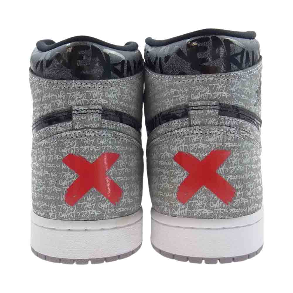 NIKE ナイキ 555088-036 AIR JORDAN 1 RETRO HIGH OG REBELLIONAIRE エア ジョーダン 1 レトロ ハイ オリジナル レベリオネア スニーカー グレー系 ブラック系 28.5cm【極上美品】【中古】