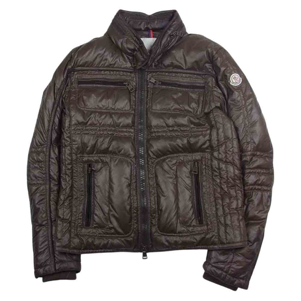 MONCLER モンクレール スプレンダーズ＆カンパニータグ CLEVELAND ライダース バイカー ダウンジャケット ブラウン系 1【中古】