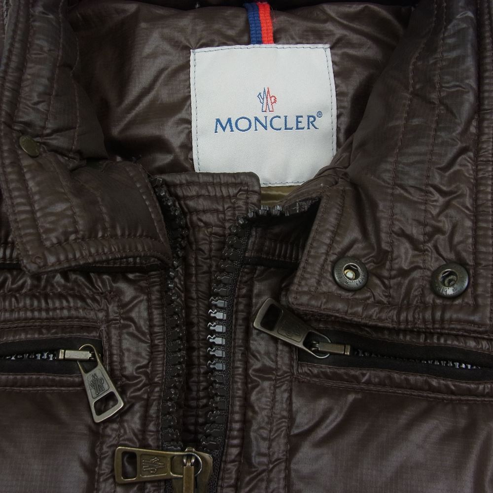 MONCLER モンクレール スプレンダーズ＆カンパニータグ CLEVELAND ライダース バイカー ダウンジャケット ブラウン系 1【中古】