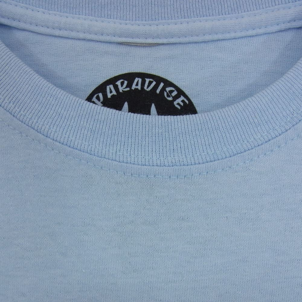 パラダイス PARADISE PUP プリント Tシャツ ライトブルー系 L【新古品】【未使用】【中古】