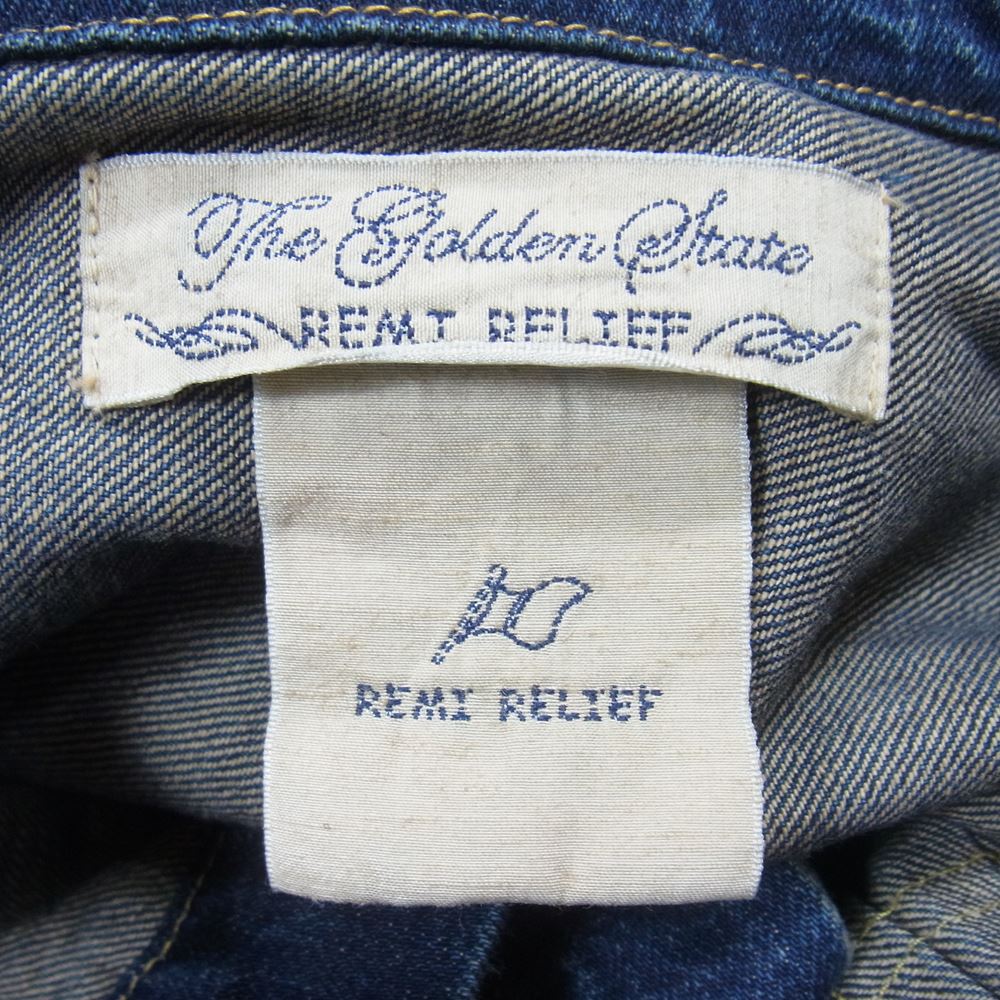 REMI RELIEF レミレリーフ × BEAMS PLUS Denim Jacket ビームス プラス デニム ジャケット インディゴブルー系 M【中古】