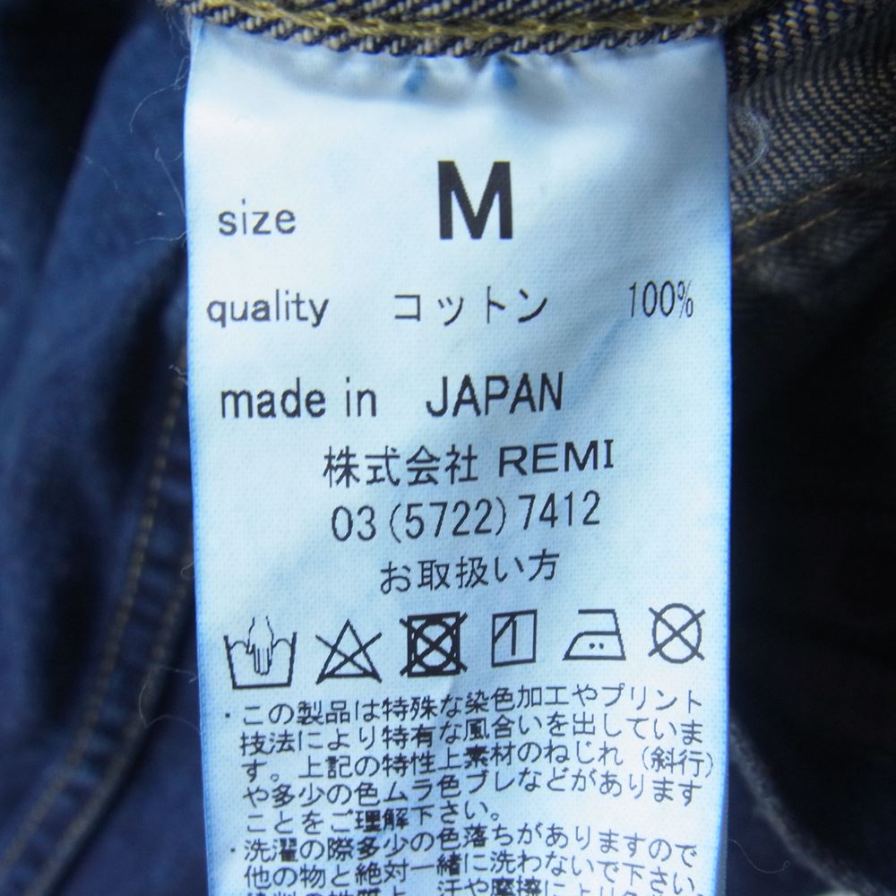 REMI RELIEF レミレリーフ × BEAMS PLUS Denim Jacket ビームス プラス デニム ジャケット インディゴブルー系 M【中古】