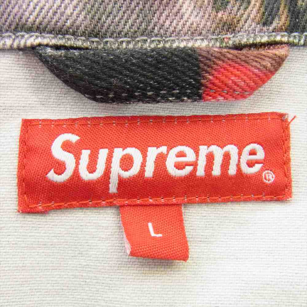 Supreme シュプリーム 21AW Nas and DMX Collage Denim Chore Coat 総柄 デニム ジャケット マルチカラー系 L【中古】