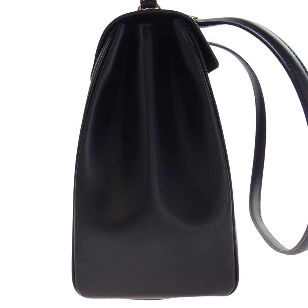 CELINE セリーヌ 16 セーズ ミディアム レザー 2WAY ショルダー ハンド バッグ ブラック系【美品】【中古】
