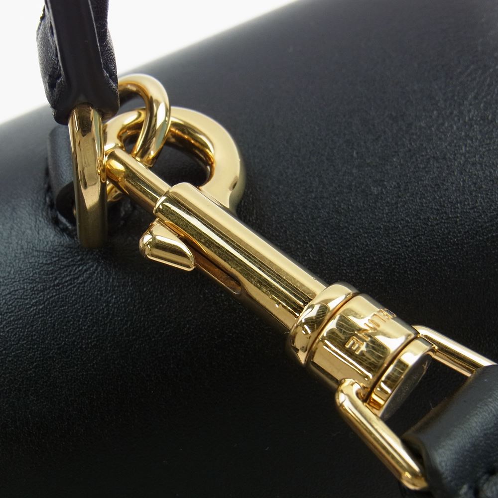 CELINE セリーヌ 16 セーズ ミディアム レザー 2WAY ショルダー ハンド バッグ ブラック系【美品】【中古】