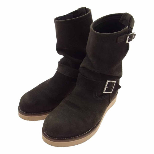 RED WING レッドウィング 8274 羽根タグ Engineer Boots スウェード エンジニア ブーツ ブラック ラフアウト ソールカスタム ダークブラウン系 26.5cm【中古】