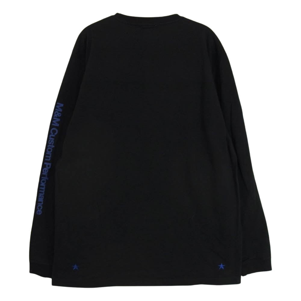 エムアンドエム カスタムパフォーマンス プリント ロングスリーブ Tシャツ カットソー ブラック系 XL【中古】