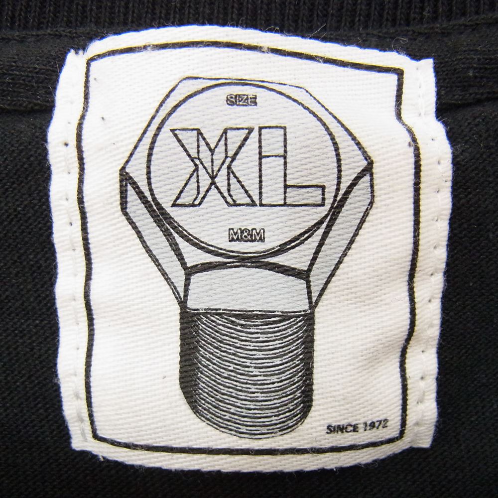 エムアンドエム カスタムパフォーマンス プリント ロングスリーブ Tシャツ カットソー ブラック系 XL【中古】