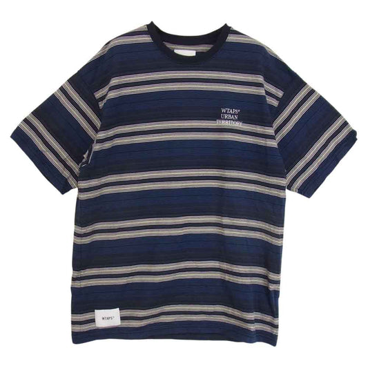 WTAPS ダブルタップス 22SS 221ATDT-CSM31 JAM 02 / SS/ COTTON ボーダー Tシャツ ネイビー系 3【中古】