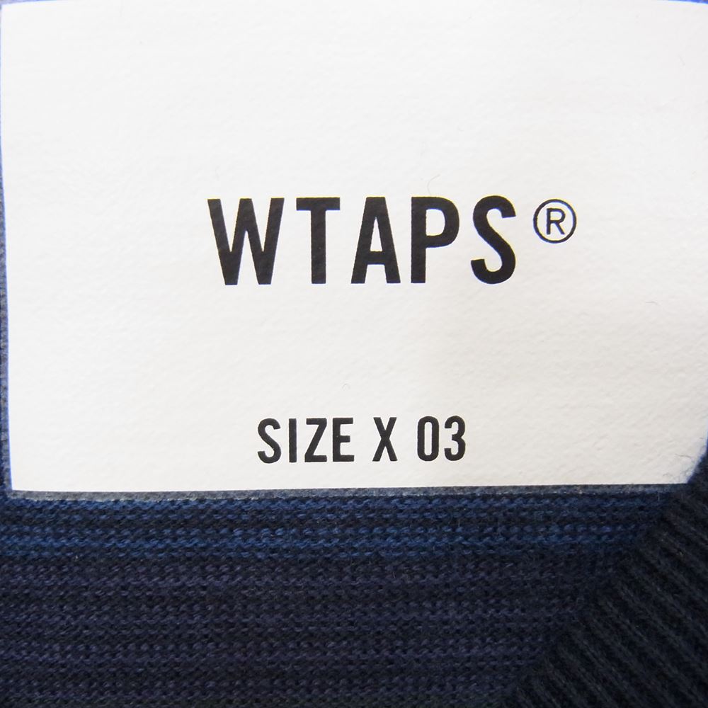 WTAPS ダブルタップス 22SS 221ATDT-CSM31 JAM 02 / SS/ COTTON ボーダー Tシャツ ネイビー系 3【中古】