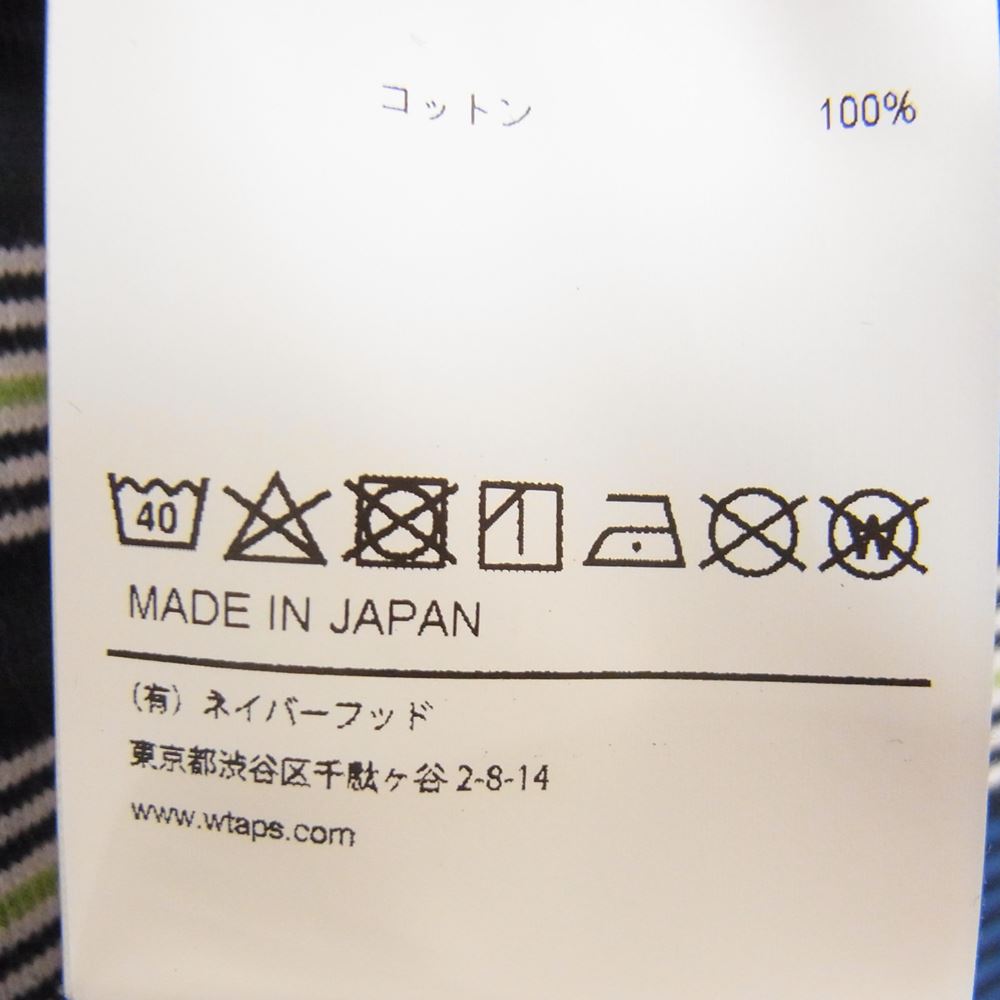 WTAPS ダブルタップス 22SS 221ATDT-CSM31 JAM 02 / SS/ COTTON ボーダー Tシャツ ネイビー系 3【中古】