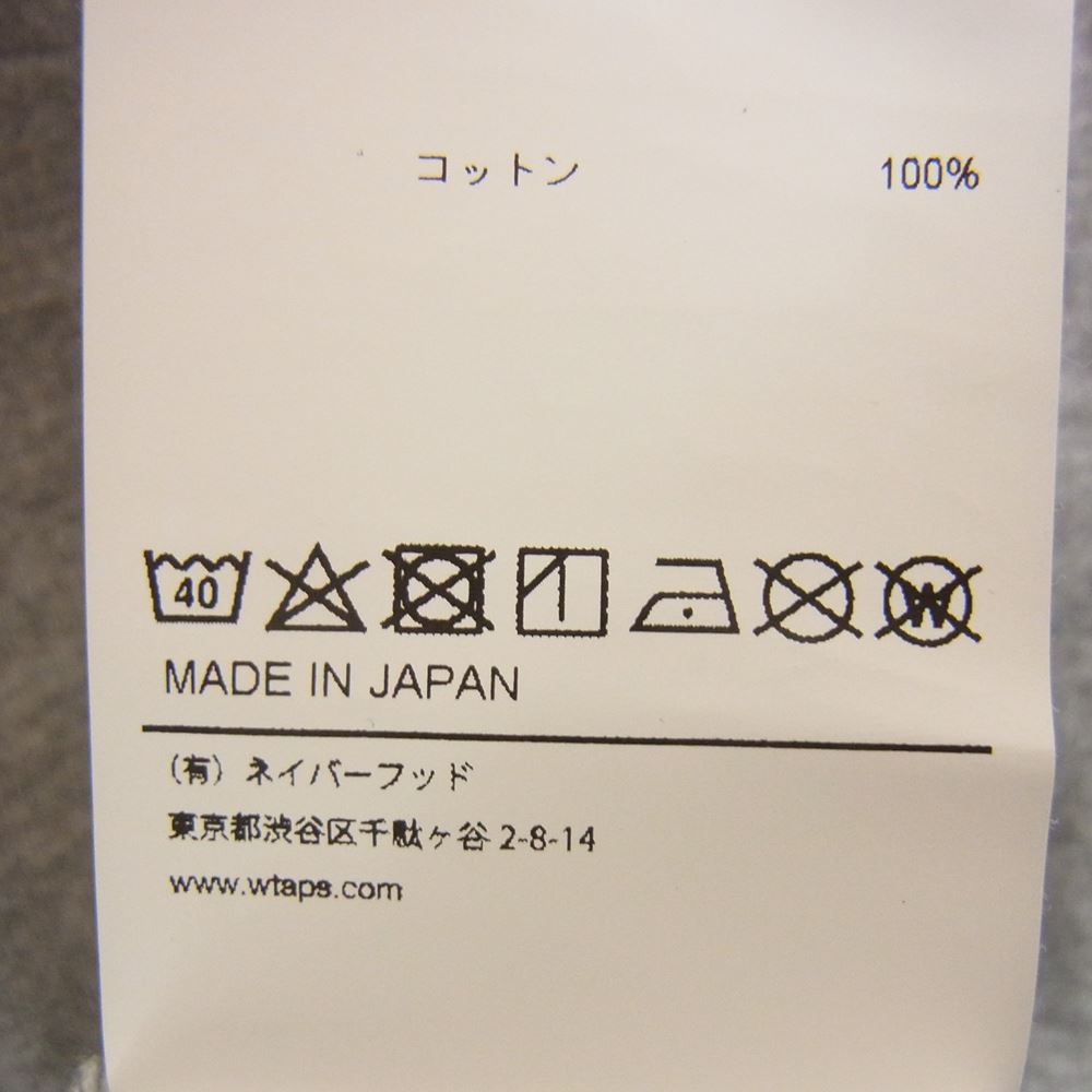 WTAPS ダブルタップス 21SS 211ATDT-CSM30 IAN RAGLAN COTTON ラグラン 7分袖 Tシャツ カットソー グレー系 3【中古】