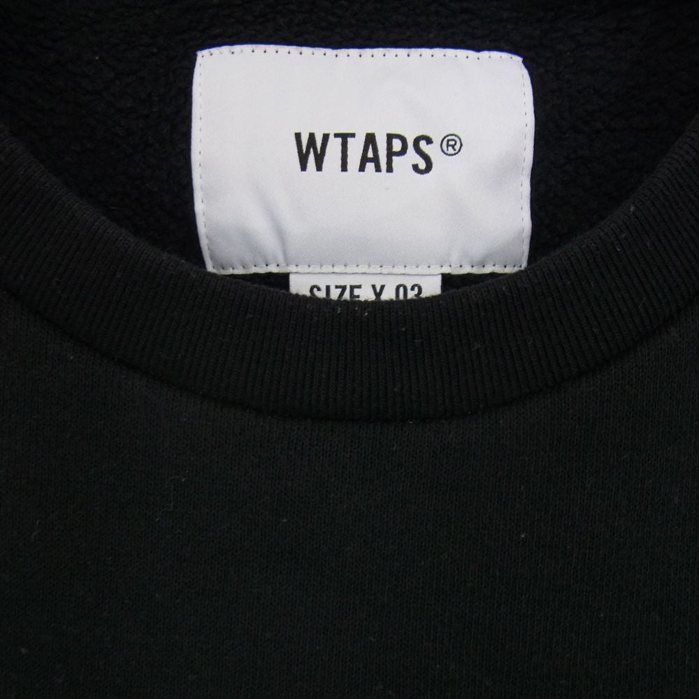 WTAPS ダブルタップス 20SS 201ATDT-CSM20 HOME BASE CREW NECK SWEATSHIRT ホームベース ロゴ クルーネック スウェット トレーナー ブラック系 3【中古】