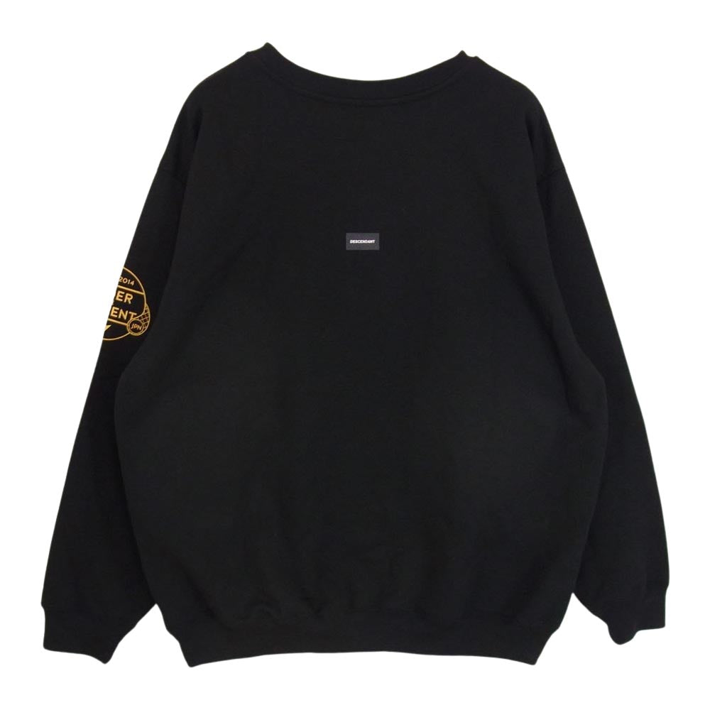 DESCENDANT ディセンダント 21AW TEAM CREW NECK SWEATSHIRT ロゴ スウェット ブラック系 3【中古】