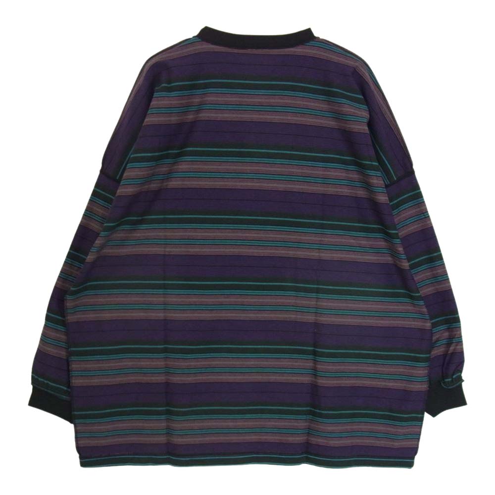 WTAPS ダブルタップス 22SS 221ATDT-CSM32 Long Sleeve Jam 02 Tee ボーダー カットソー パープル系 3【新古品】【未使用】【中古】